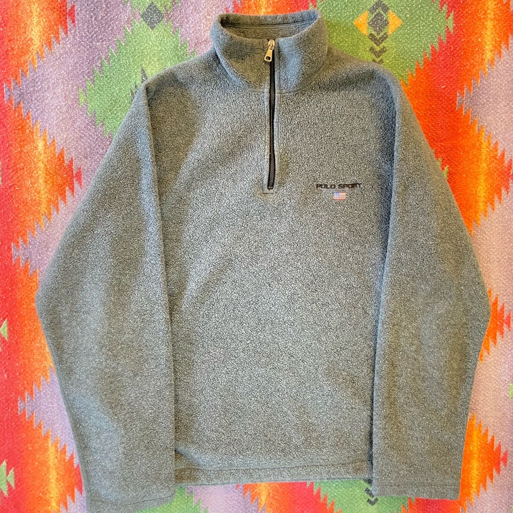 VINTAGE POLO SPORT RALPH LAUREN FLEECE SIZE MEDIUM GOOD CONDITION GRAY